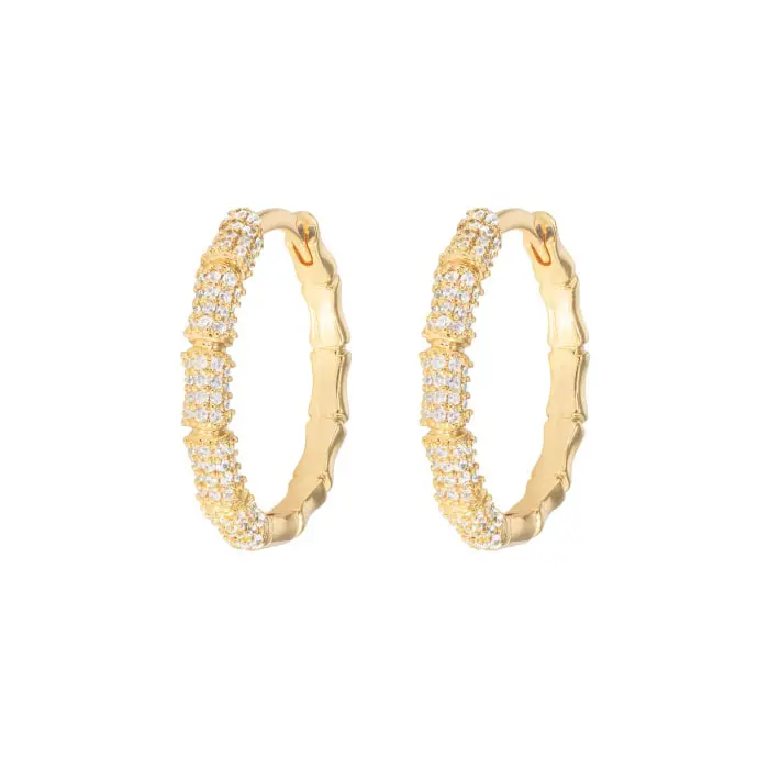 Large Bamboo Hoops White