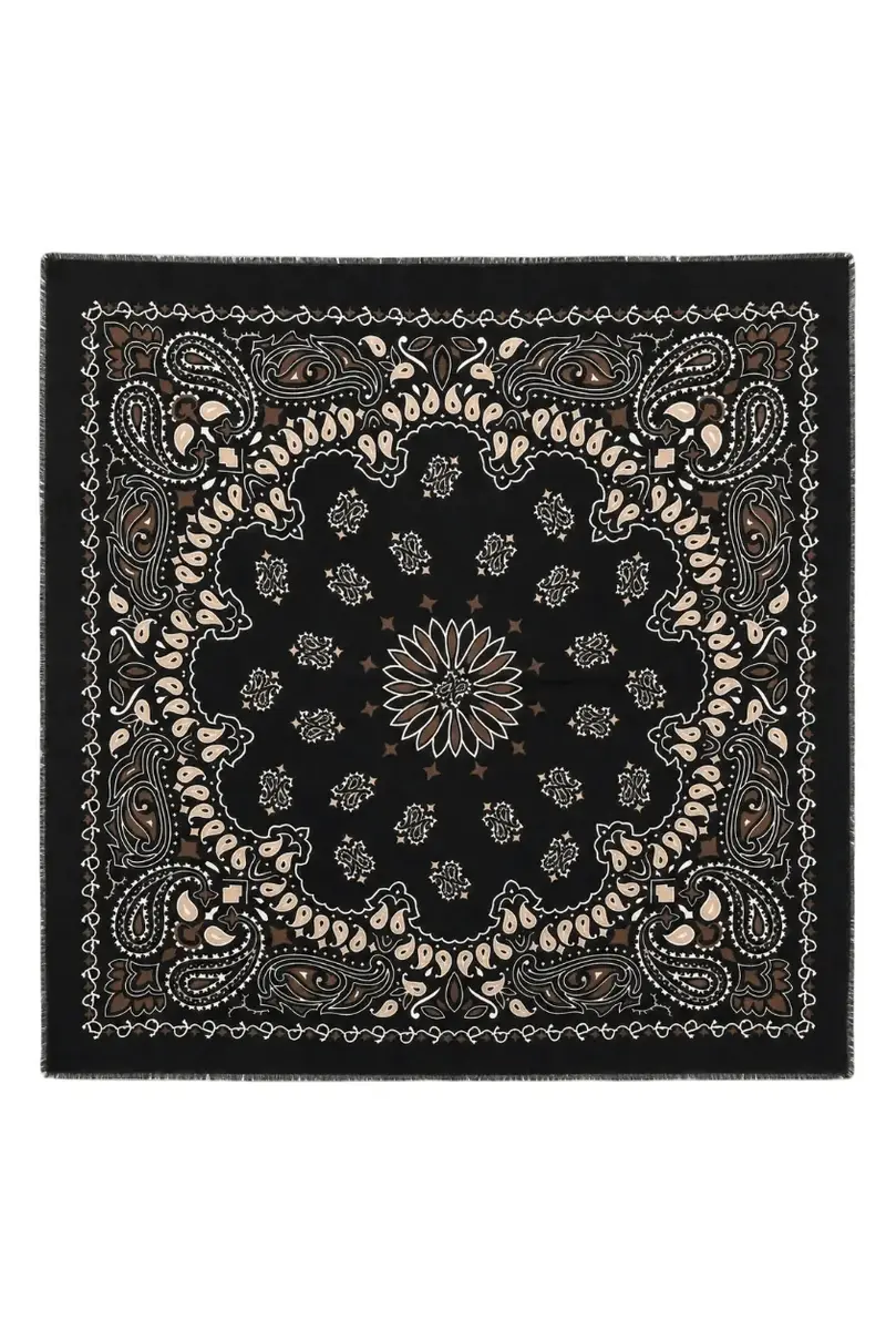 Large Paisley Scarf - Black