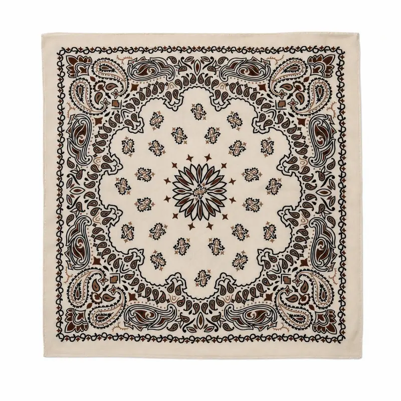 Large Paisley Scarf - Ecru