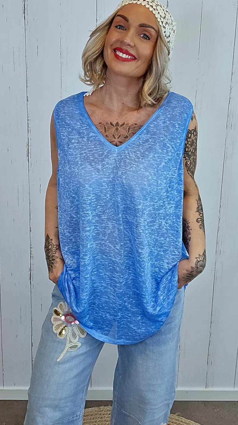 Laura singlet basic blå