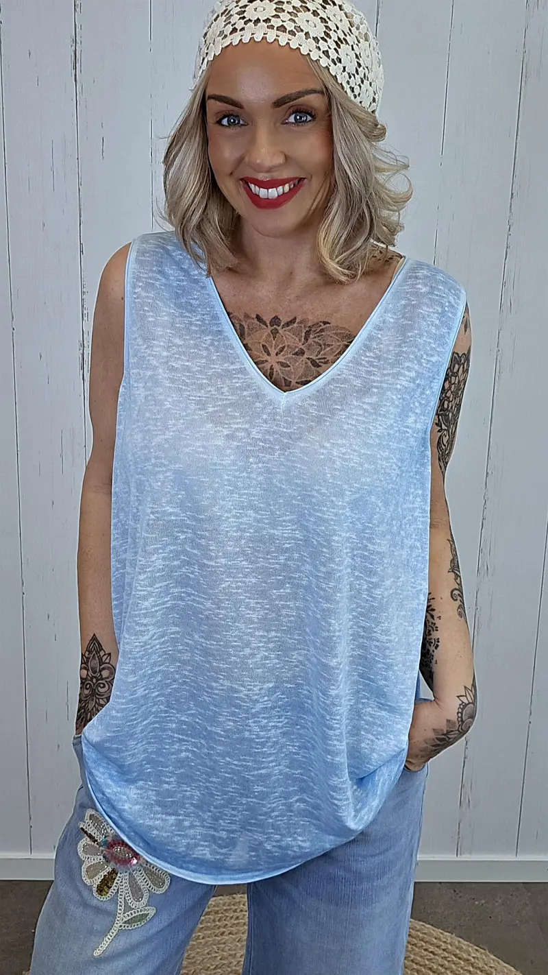 Laura singlet basic himmel blå