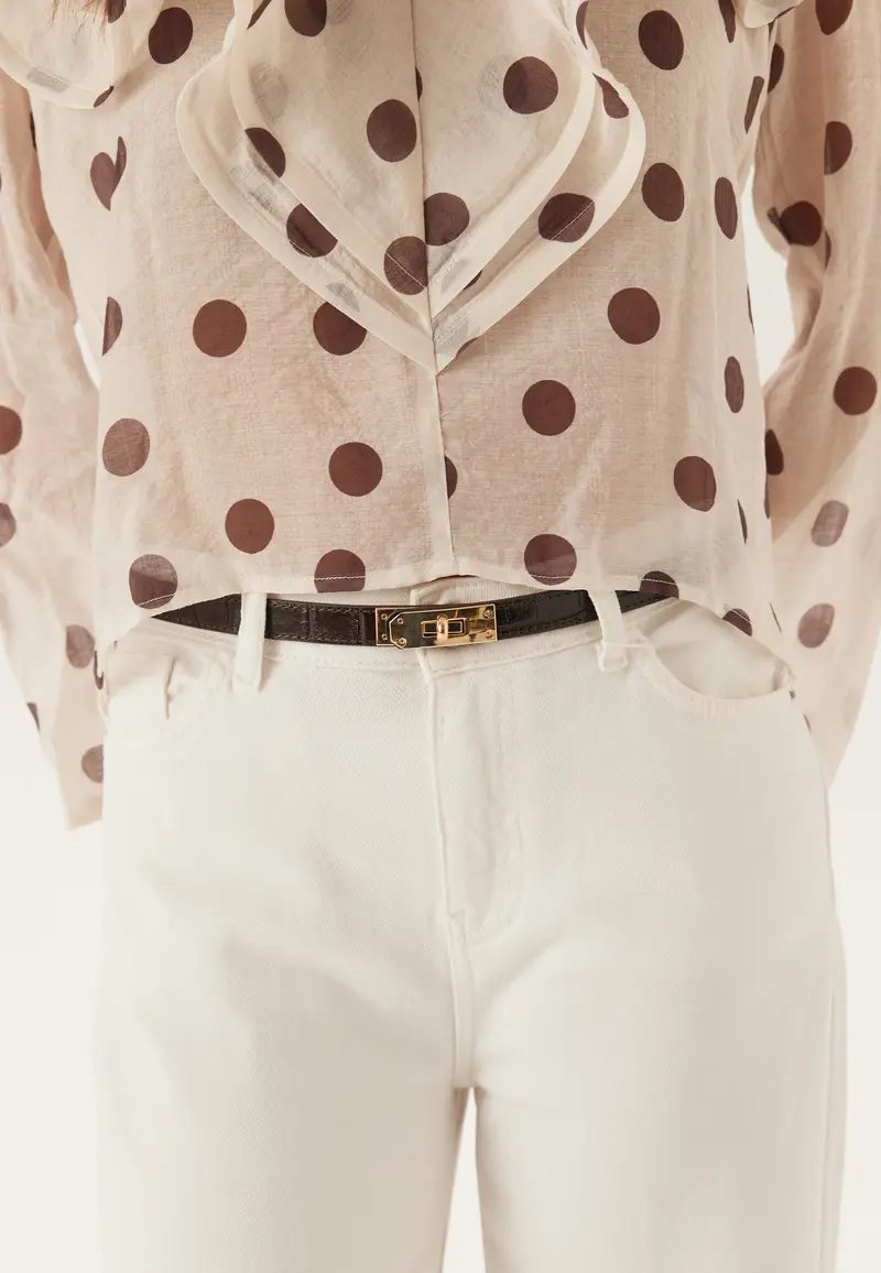 Leather Belt With Turn Lock