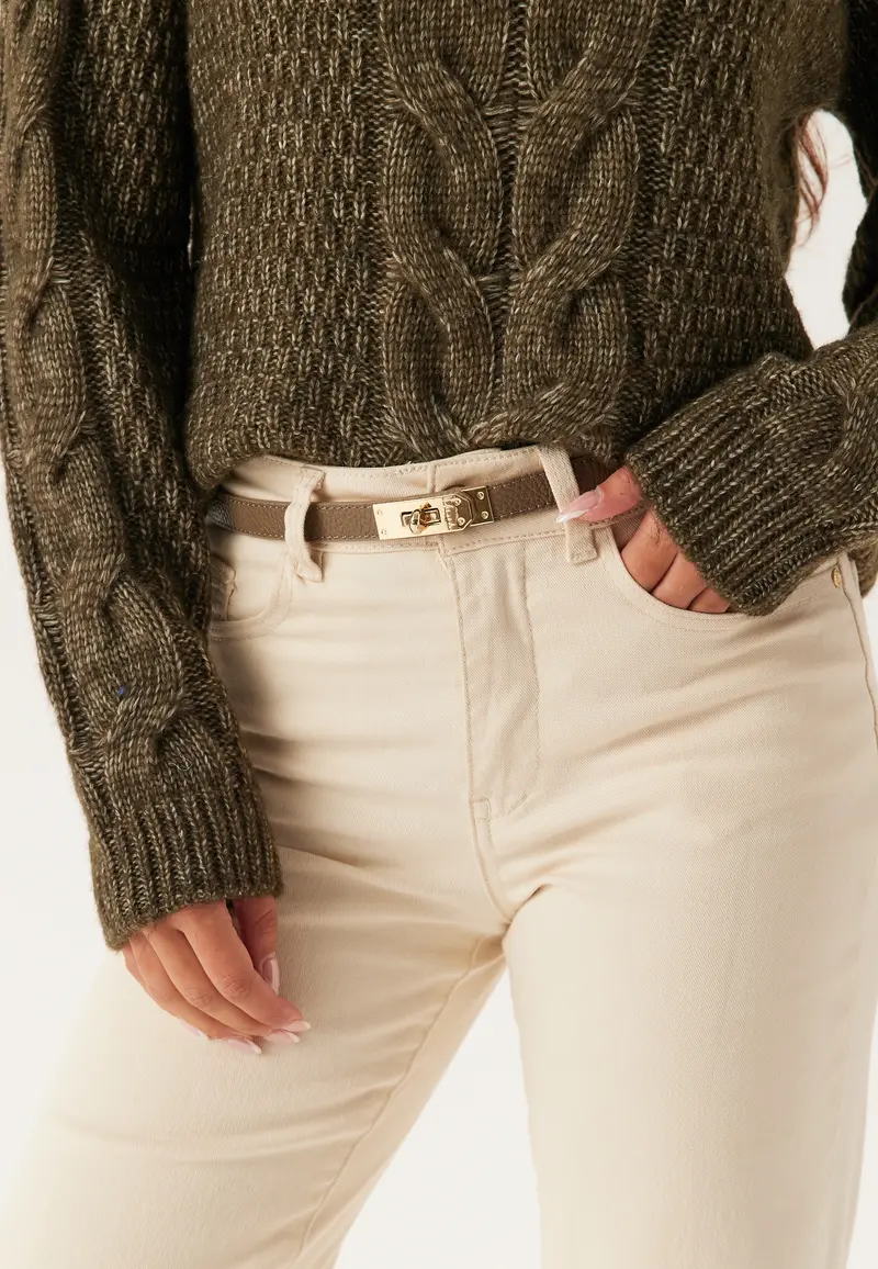 Leather Belt With Turn Lock