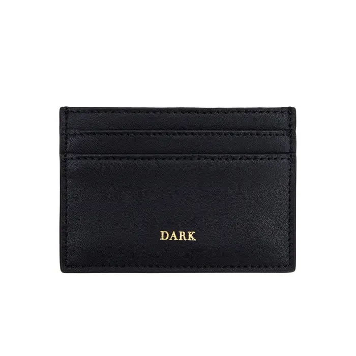 Leather Card Holder Nappa Black W/Gold