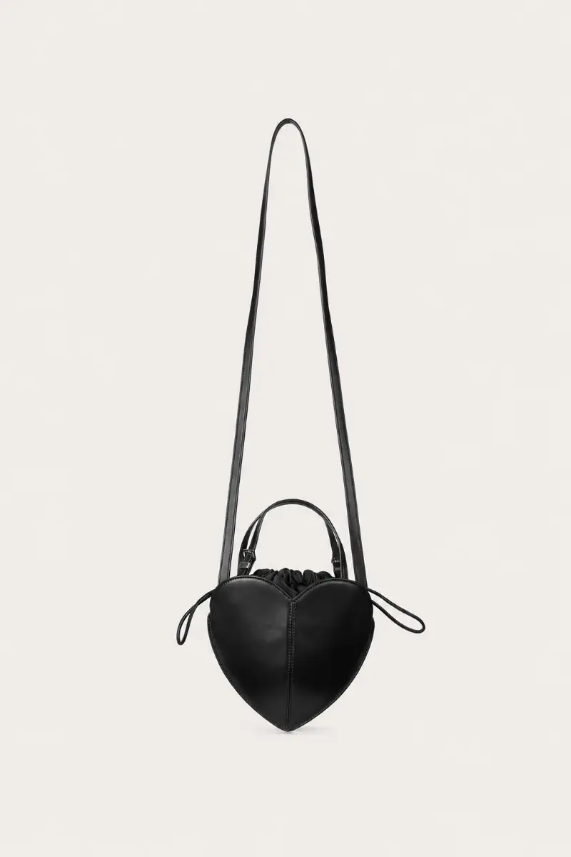 Leather Heart Bag - Black