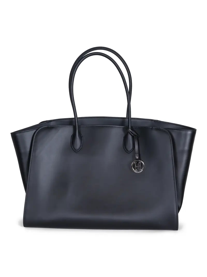Leather tote bag Black