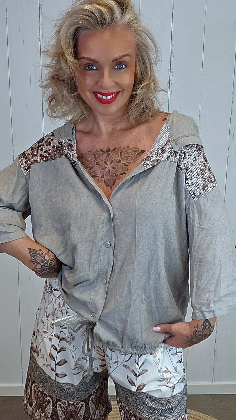 Leo lin hettejakke taupe