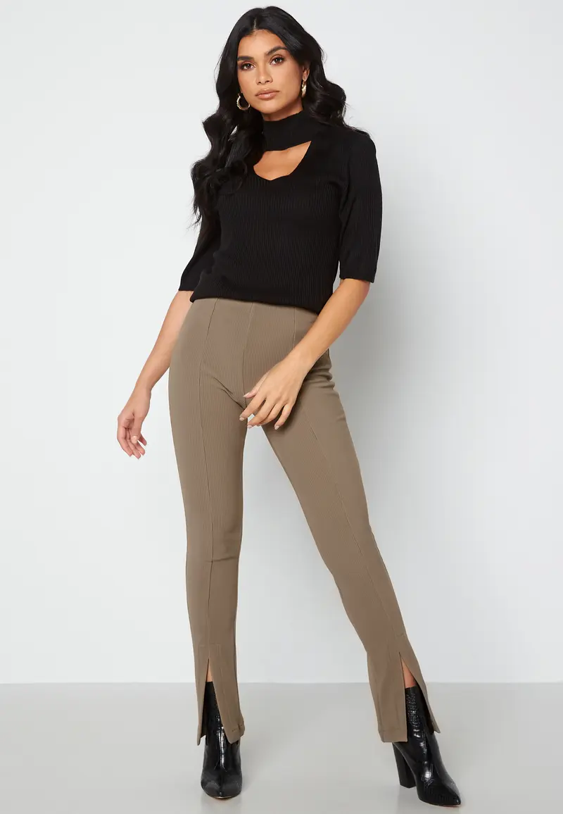 Leonie HW Front Slit Rib Legging