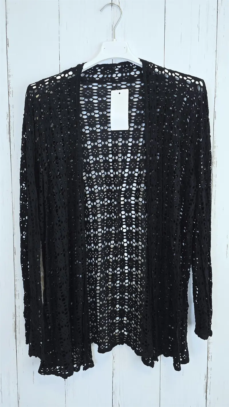 Leora lang blondecardigan svart
