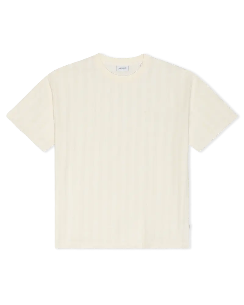 Les Deux Stripe Jacquard T-Shirt – Eggnog White