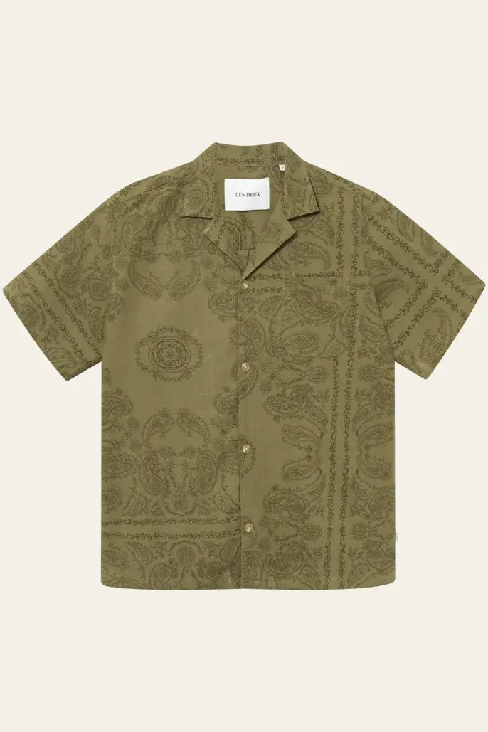Lesley Paisley SS Shirt - Surplus Green