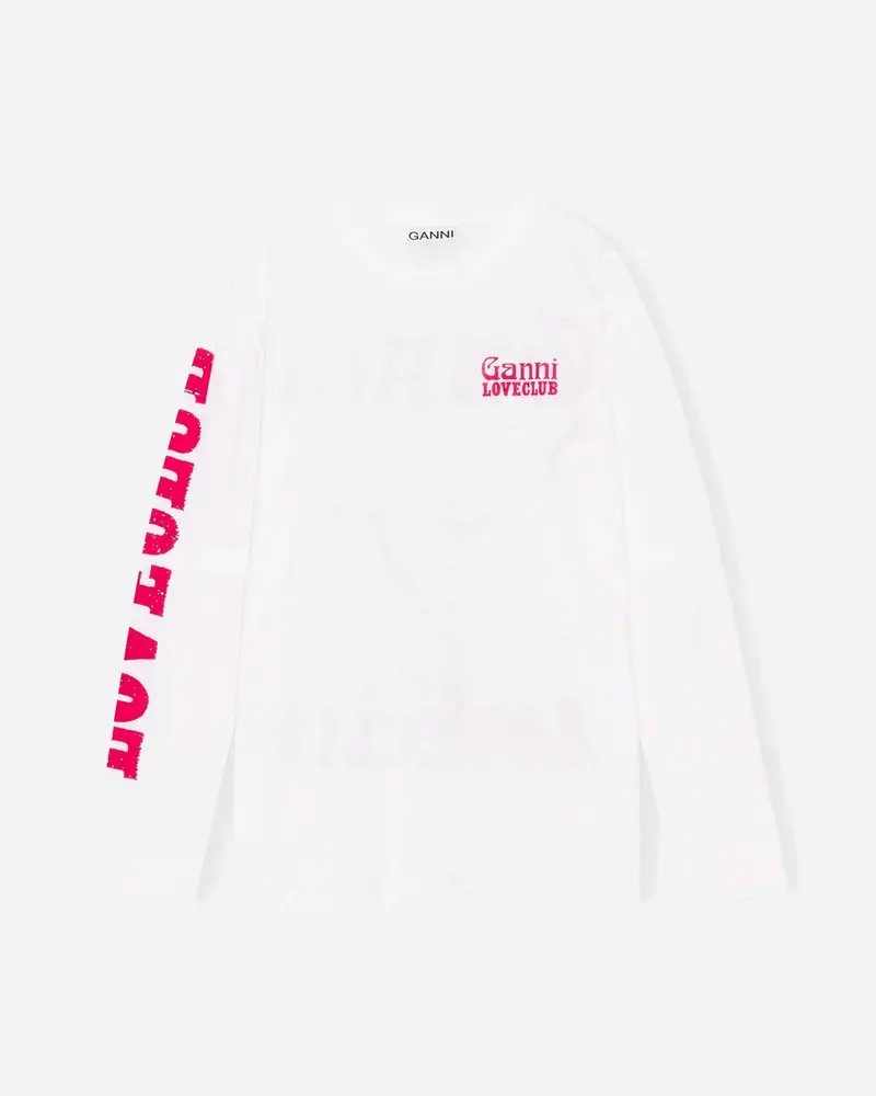 Light Jersey Layered Long Sleeve T-shirt - Bright White