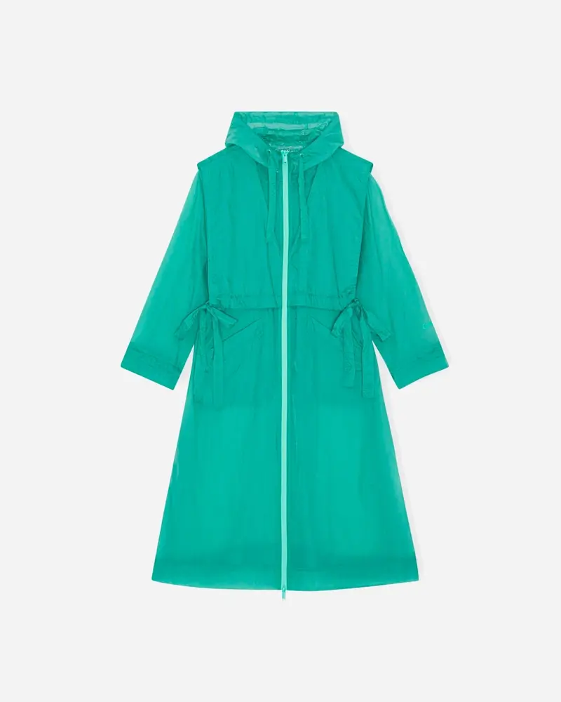 Light Nylon Oversized Zipper Coat - Canton