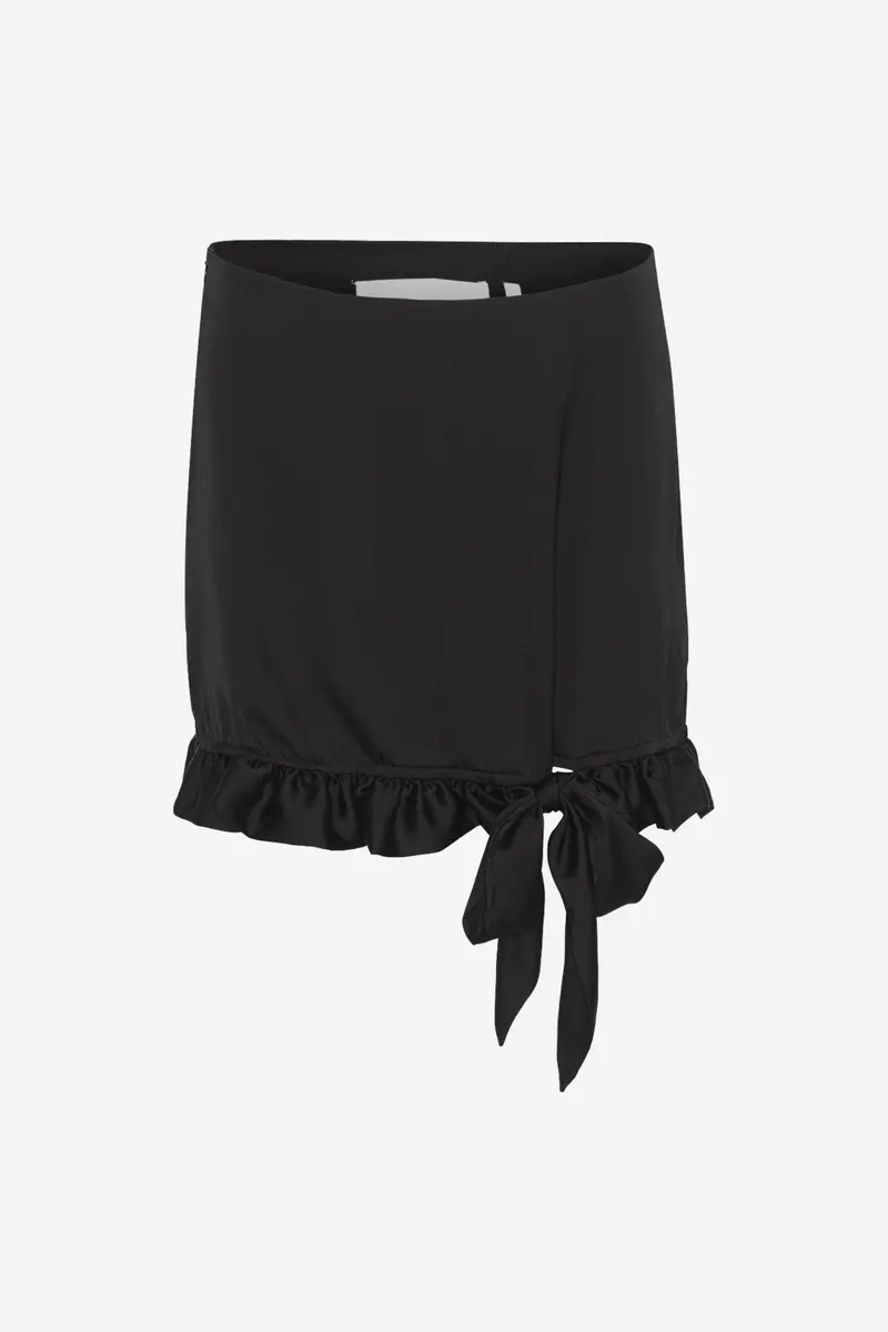 Light Satin Draped Mini Skirt