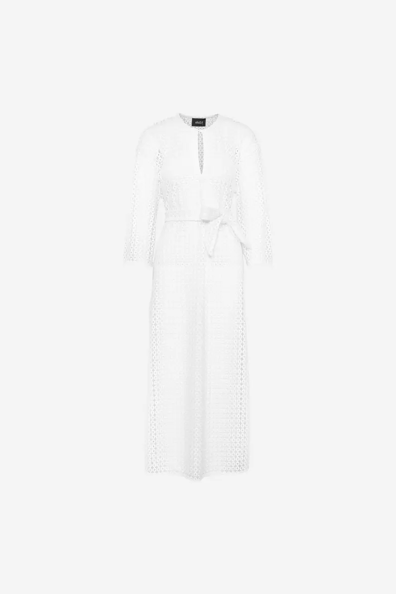 Liliana Crochet Dress White