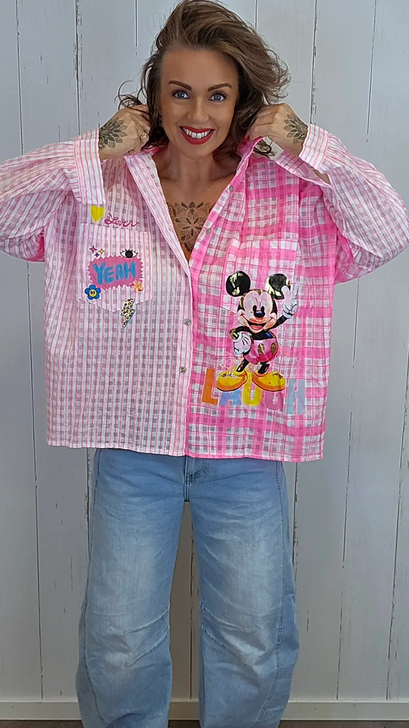Linda rutete skjorte rosa