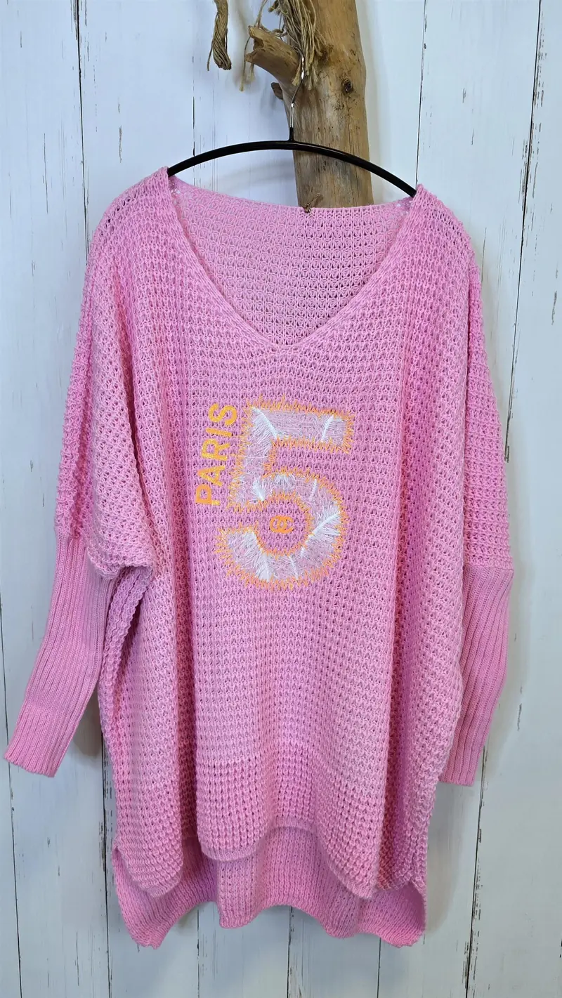 Line strikkegenser rosa