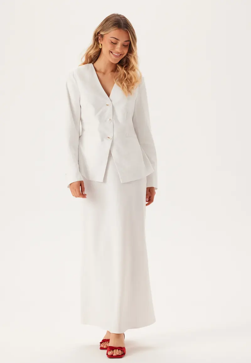 Linen Blend Maxi Skirt