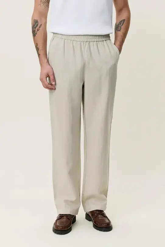 Linen Casual Pants Light Sand