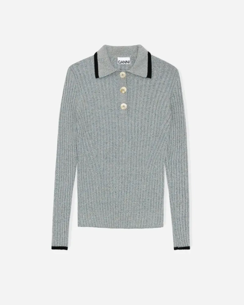 Linen Knit Blouse - Bachelor Blue