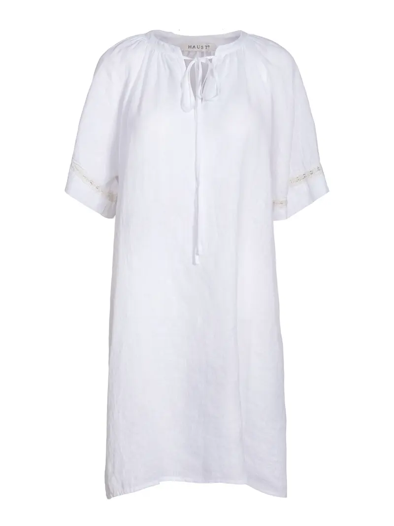 Linen loose dress White