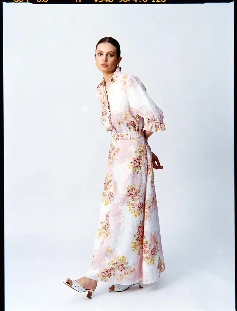 Linen Maxi Skirt - Rose Amore