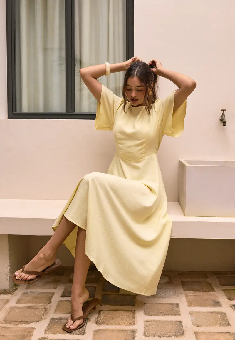 Linen Midi Dress