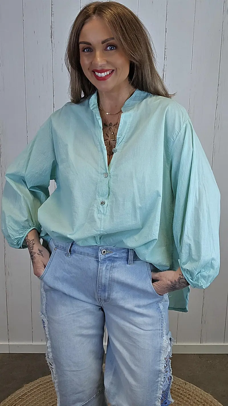Livia bluse turkis