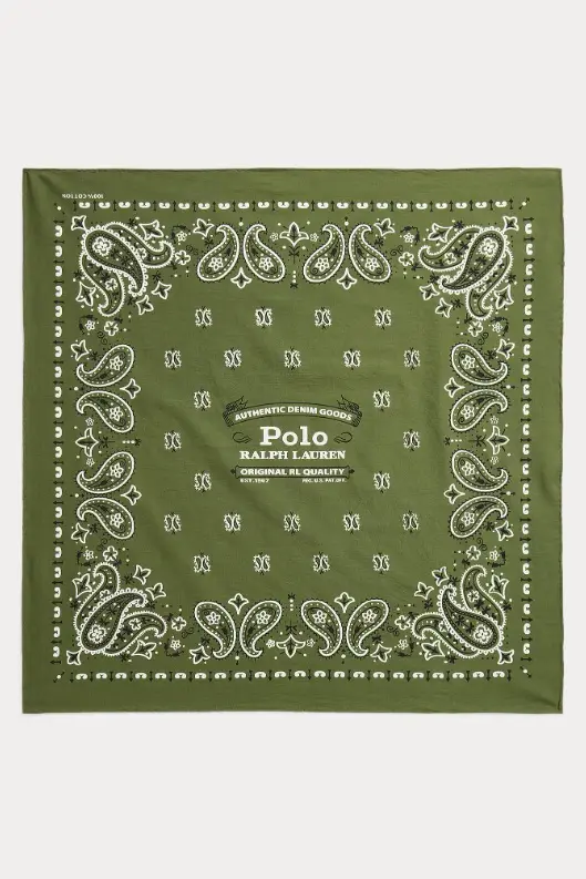 Logo Cotton Bandanna Supply Olive
