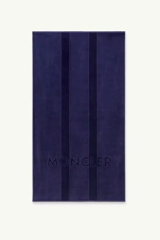 Logo Cotton Beach Towel Dark Blue