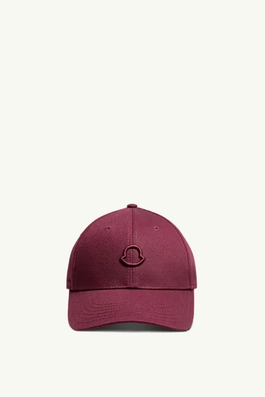 Logo Cotton Gabardine Baseball Cap Burgundy