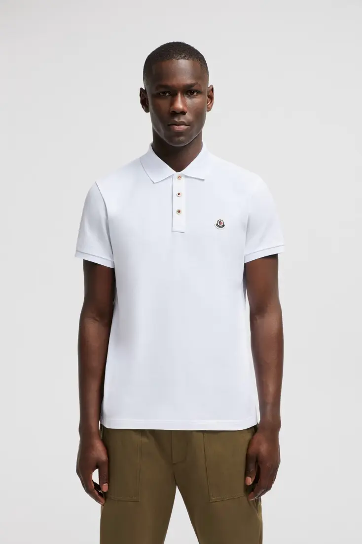 Logo Patch Cotton Polo Shirt Bright White
