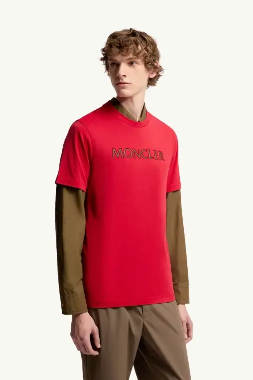 Logo Print Cotton T-Shirt Red