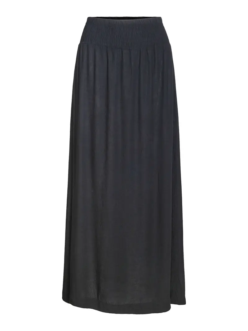 Long linen skirt Black