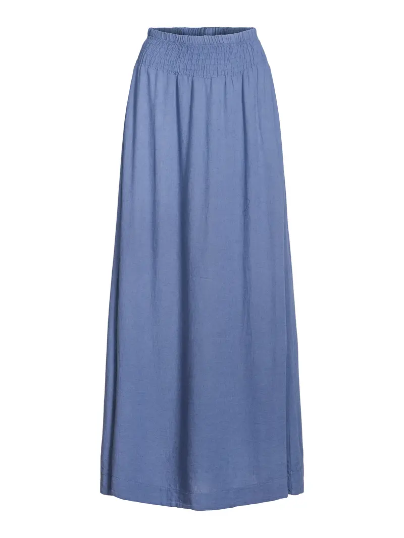 Long linen skirt Dark Jeans Blue