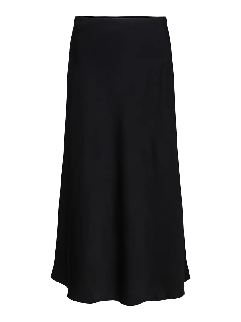 Long satin skirt Black