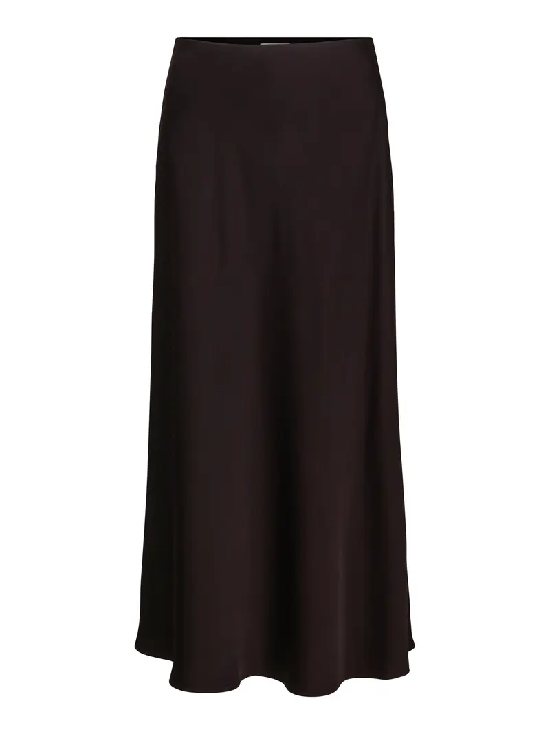 Long satin skirt Dark Brown
