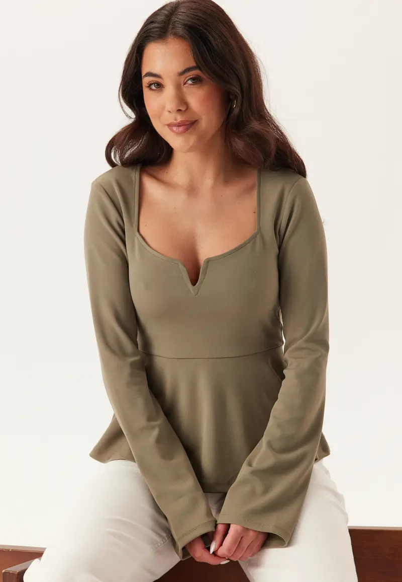 Long Sleeve Peplum Top