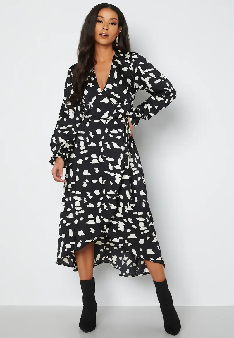 Long Sleeve Wrap Maxi Dress