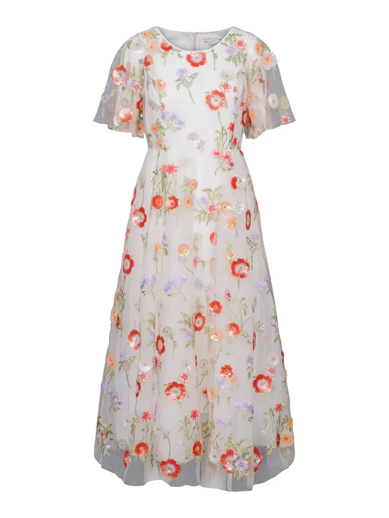 Long tulles mesh dress Multi