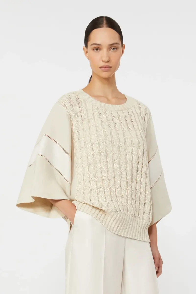 Loose-fit Linen Sweater Beige