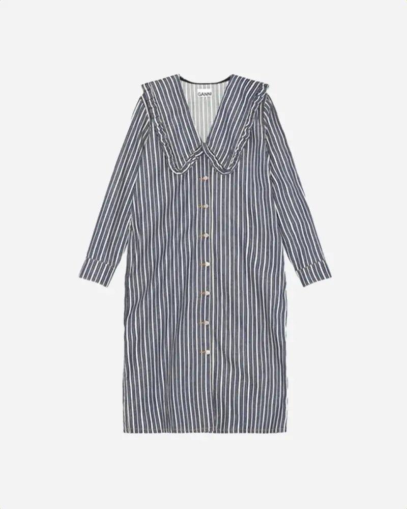 Loose Fit Shirt Dress - Dark Indigo