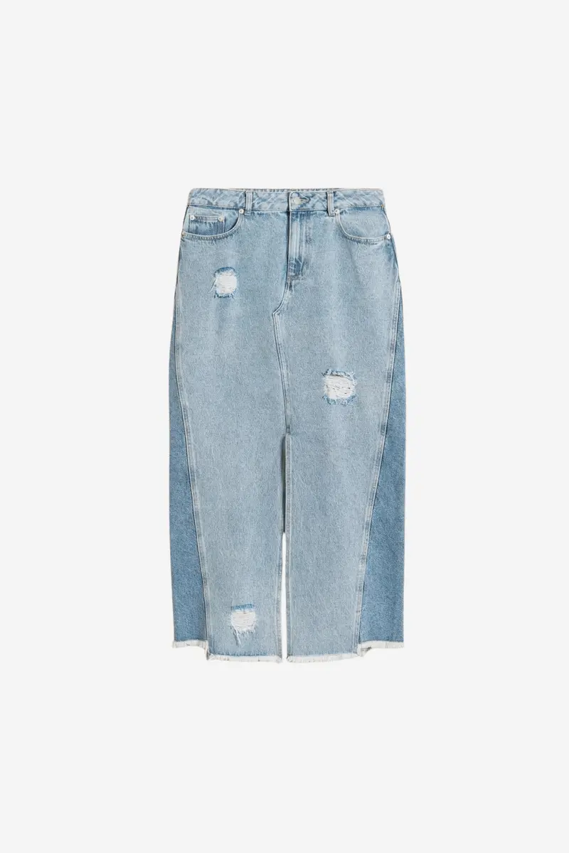 Louisa Long Denim Skirt Lt. Blue Mix
