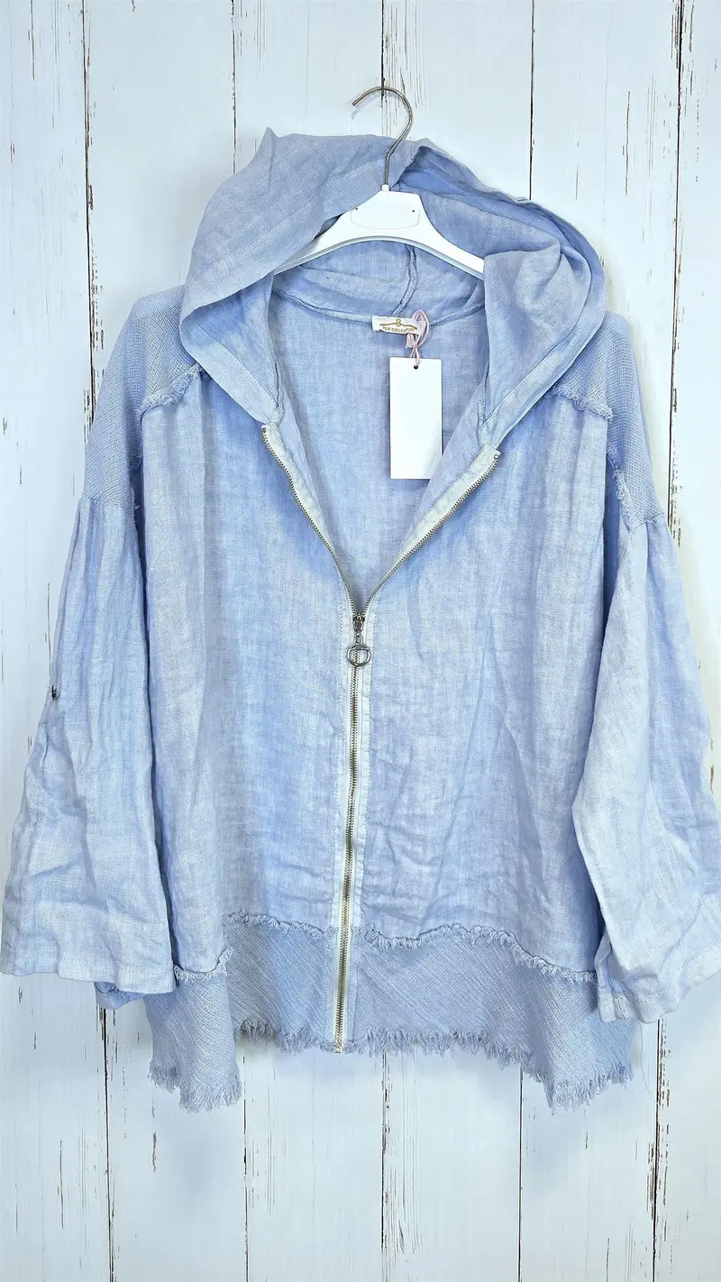 Louise oversized linhettejakke blå