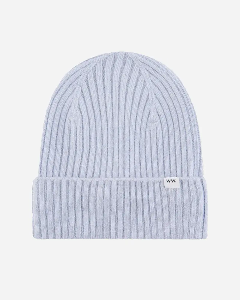 Luca brushed lambswool beanie - POWDER BLUE
