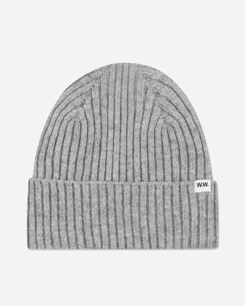 Luca Lambswool Beanie - Light Grey