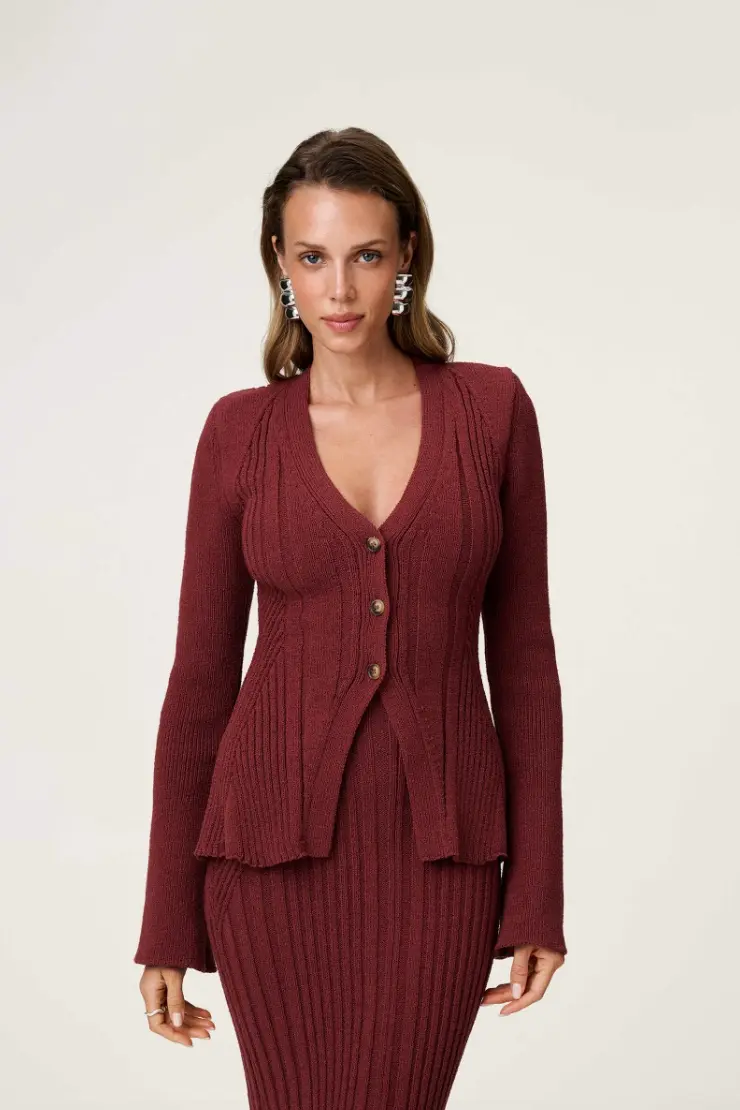 Lugo Cardigan Burgundy
