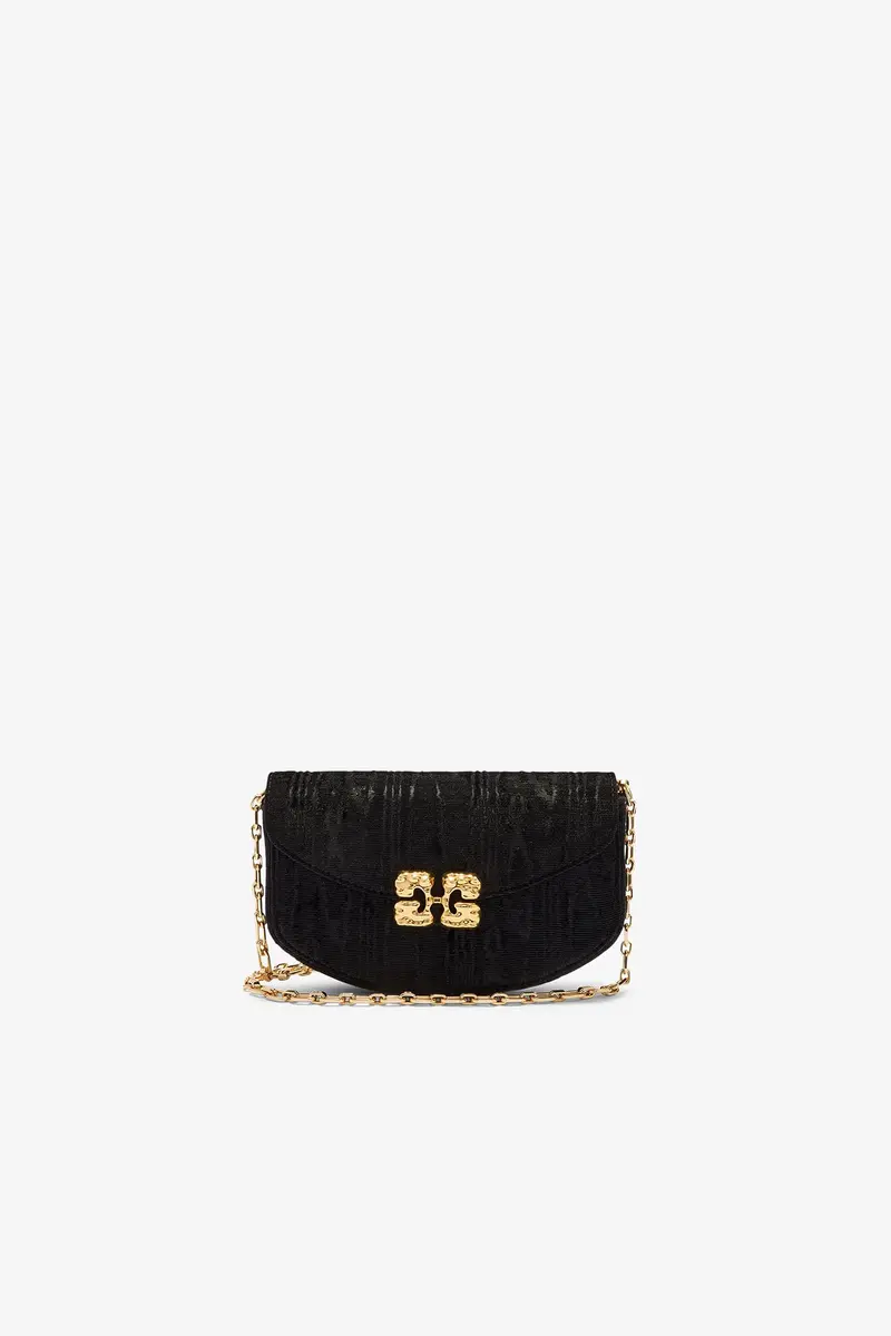 Lulu Wallet On Chain Velvet Moire Black