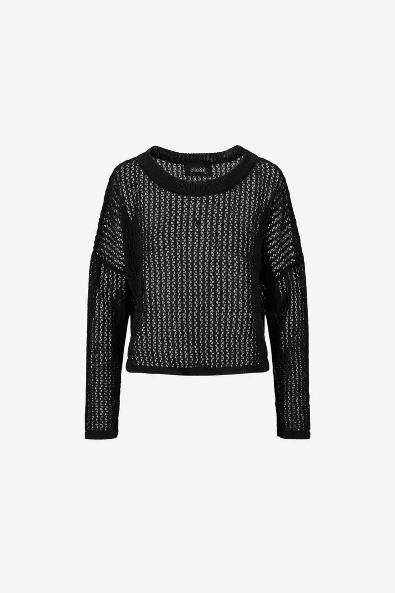 Luma Crochet Sweater Black