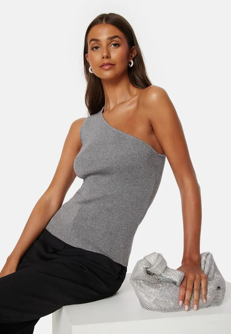 Lura Lurex One Shoulder Knit Top
